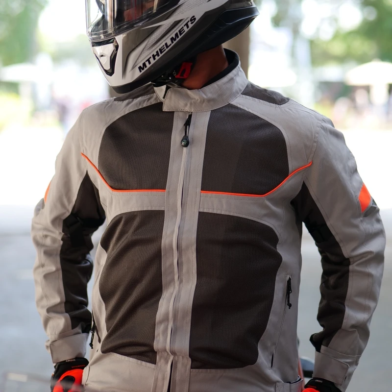 VEMAR Breathable Mesh Summer Motorcycle Jacket Reflective Motocross Protective Riding Gear for Men Oxford Jacket