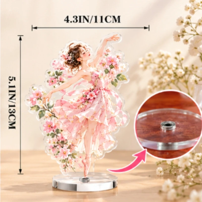 Custom Double Sided Rotating Standee Acrylic 360 Swivel Photo Frame Personalized Picture Desk Display for Home Office Decor Gift