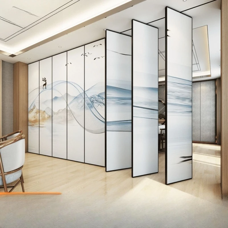 

Partition Wall Office Soundproof Box Rails Folding Push-pull High Screen
