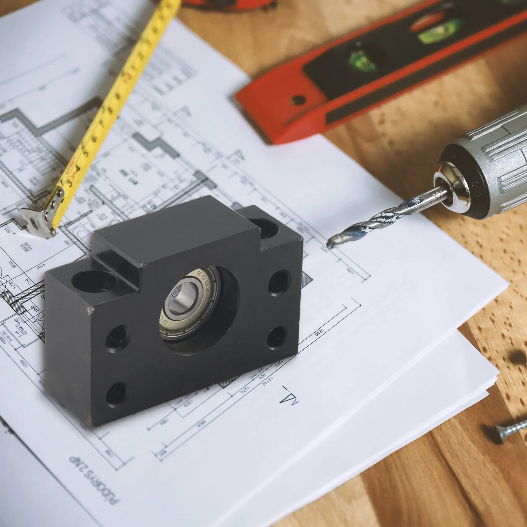 

Комплект опор для шарико-винтовых пар A24F: 1x BK10 и 1x BF10 для шарико-винтовых пар SFU1204, концевые опоры, детали ЧПУ BK/BF10