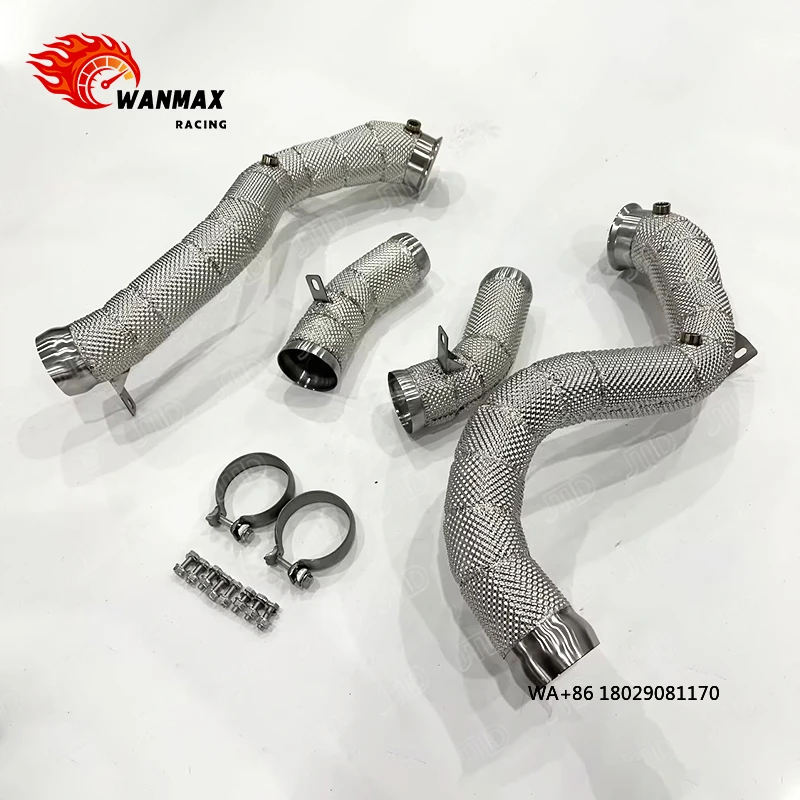 

High Performance Straight Downpipe for GLC63 4.0T V8, 304 Stainless Steel with Heat Shield, In Stock Fast Shipping