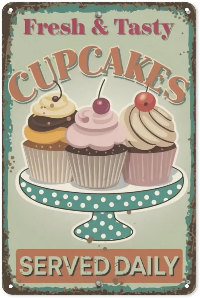 Retro Bakery Tin Sign 8X12IN Vintage Metal Wall Art for Kitchen, Cafe Door & Sweet Shop Theme Decor good sign sign