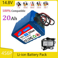 Batterie 4S6P 14.8V 20Ah 18650 Eddie Ion Avec BMS 5A,pour Pêche De Nuit, Chauffage De Lampe De Mineur, Amplificateur Et Chargeur