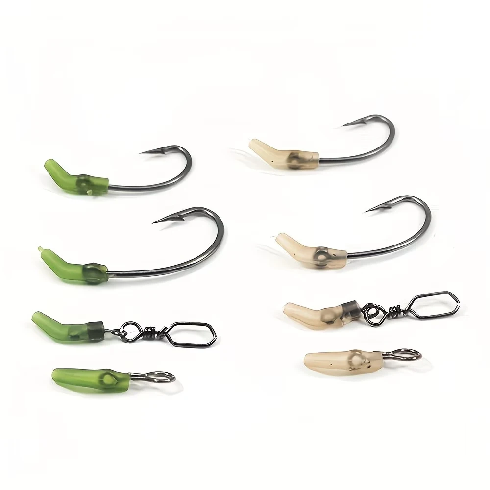 YOTO 60 Stück Karpfenangel-Zubehör: Anti-Tangle-Hülsen und Hakenausrichter für Ronnie Hair Rig und Method Feeder – Detail 3