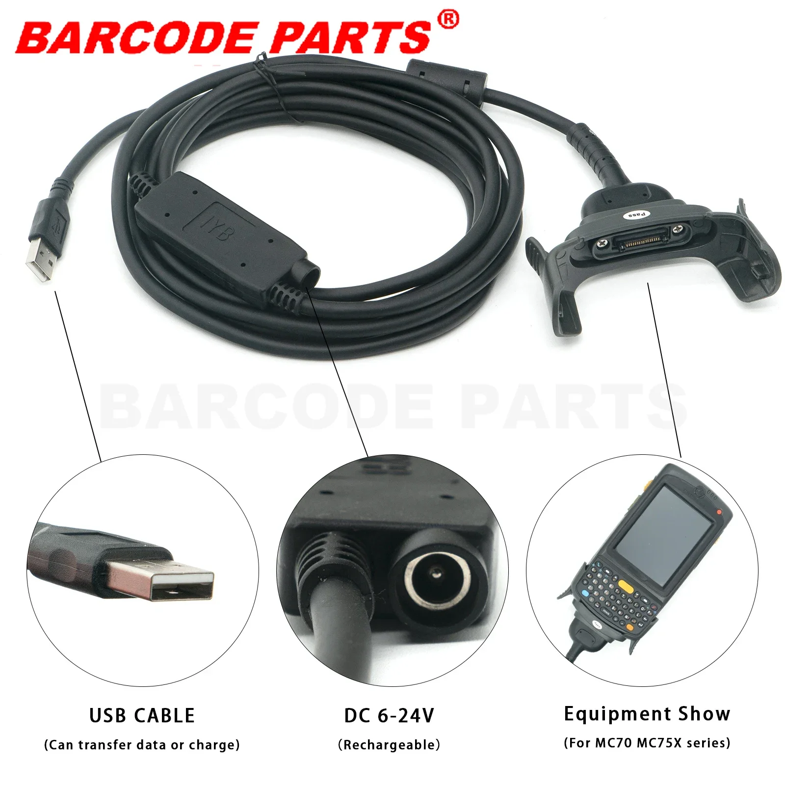 

✅USB Comm with Power Supply (25-102775-02R) for Motorola Symbol MC70 MC75A0-H MC75A0 MC75A6 MC75A8✅