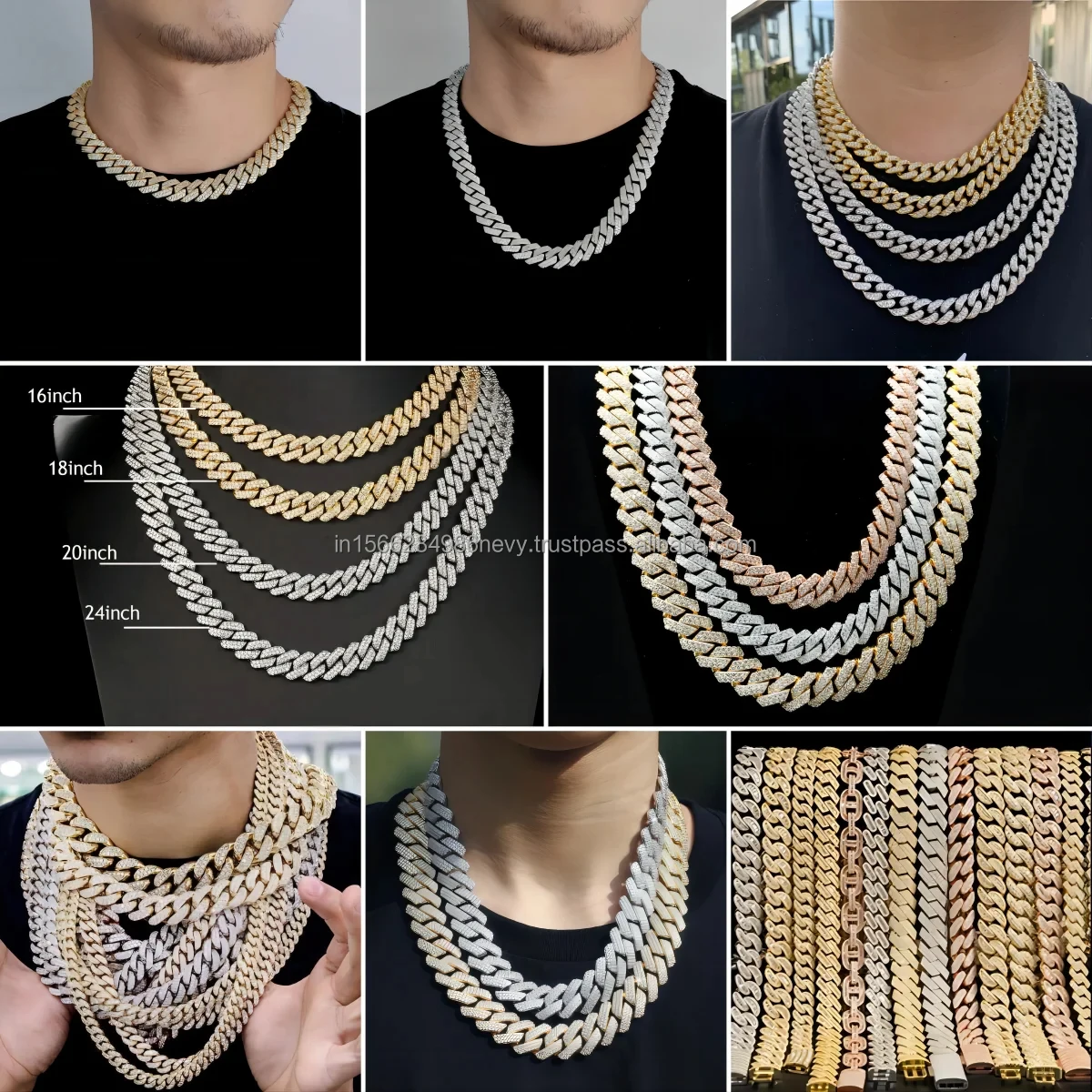 GRA Diamond Bracelet 925 Silver Hip Hop Iced out Moissanite Bling Chunky Necklace 6mm 8mm Luxury Miami Cuban Link Chain for men