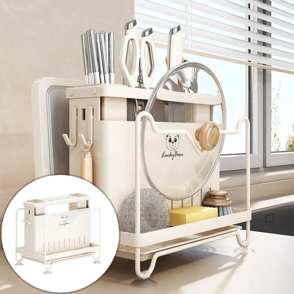 Drainage Storage Storage Rack High-capacity Durable Integrated Storage Rack Space Saving Kitchen Tool Storage Kitchen Use
