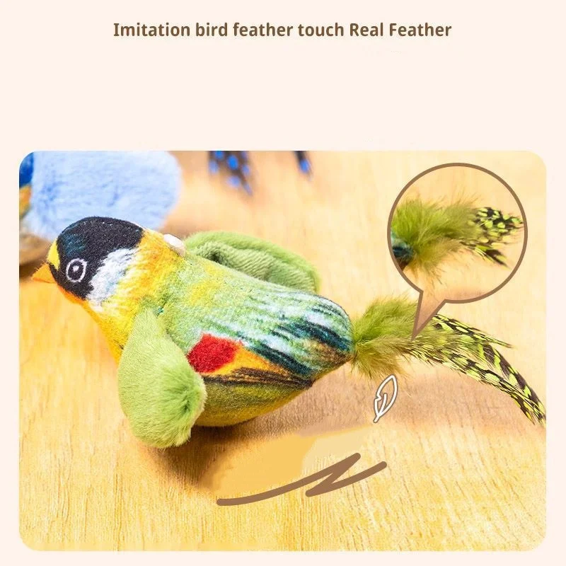 لعبة دعابة القط التفاعلية الطيور المقلدة مع نعناع البري الصار هريرة معلقة لعبة باب الريش للقطط #6