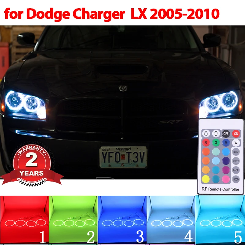 

Лампы головного света для Dodge Charger LX 2005-2010, сверхъяркая установка, разноцветный пульт дистанционного управления RGB