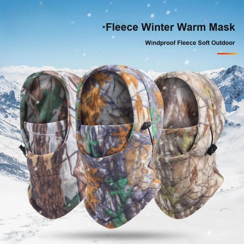 Riding Face Mask Autumn Winter Warm Breathable Camouflage Head Cover for Skiing and Outdoor Sports