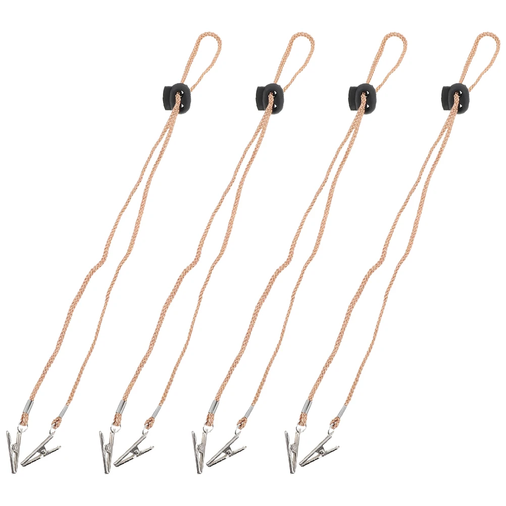 

4pcs Napkin Clips Hat Retainers Adjustable Chin Straps Multifunctional Food Tongs Bibs Portable Cloth Paper Style Travel