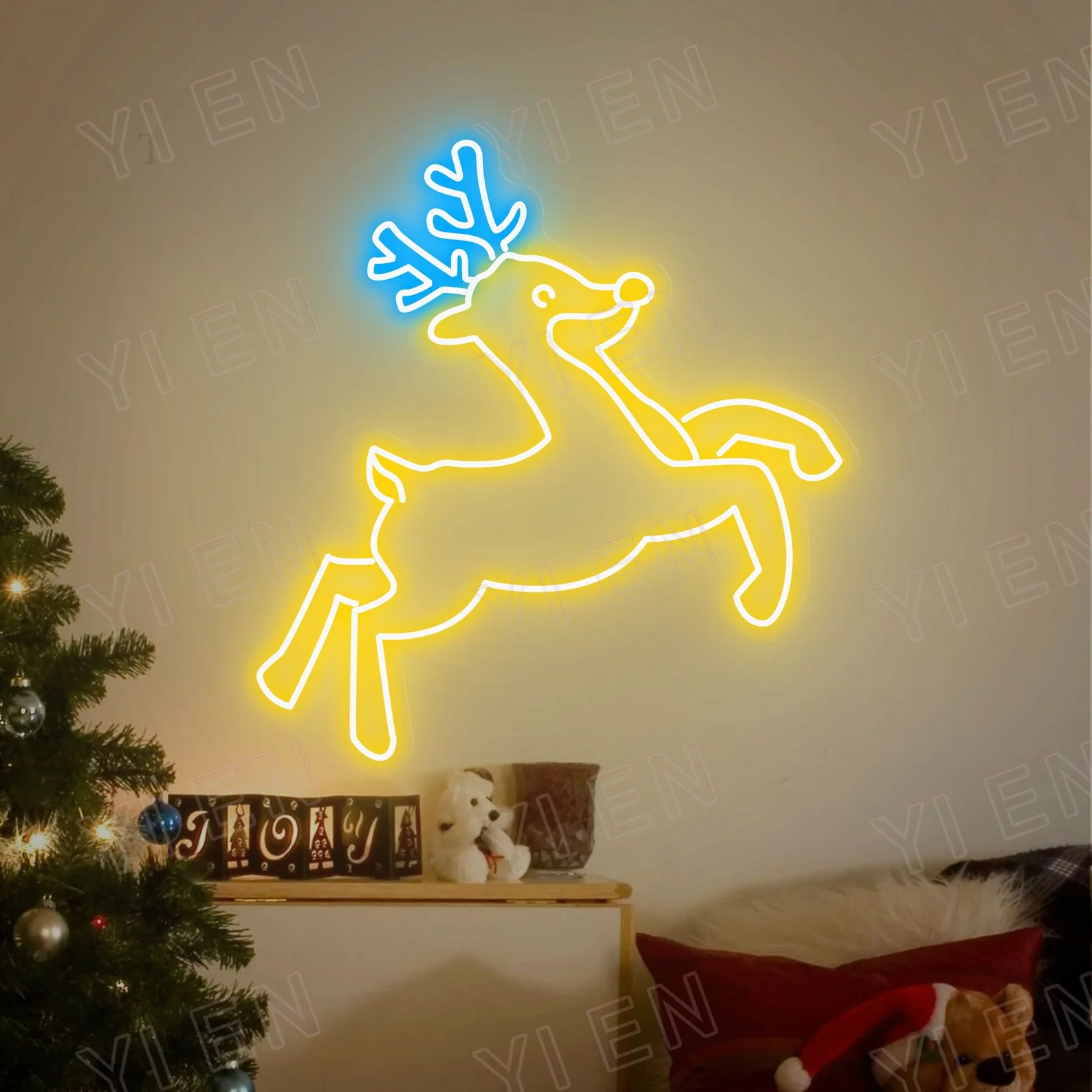 Reindeer Led Neon Sign, Home Neon Wall Art, Christmas Decor Led Neon Wall Art, Cute Christmas Gift, Party Decor Merry Christmas