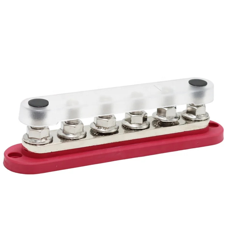 

Heavy Duty 300A 304 Stainless Steel Bus Bar M10 Stud Terminal Distribution Block With Cover