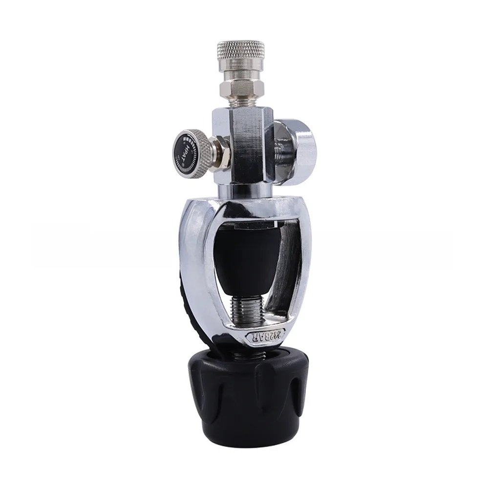 G5/8 Female Test Valve with Direct-Mount Pressure Gauge Compatible with DIN Oxygen Cylinders and Testing G5/8 Female