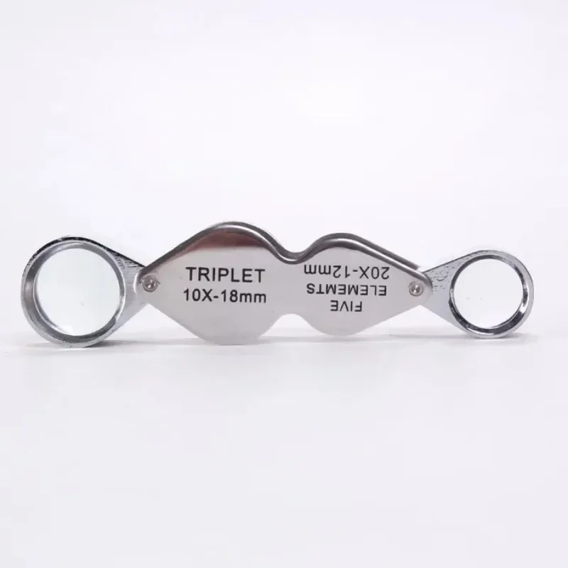 

10PCS 10X 20X Jewelers Loupe Pocket Magnifying Glass With Dual Lens Foldable Jewelry Loop Magnifier Diamonds Coins Watches Plant