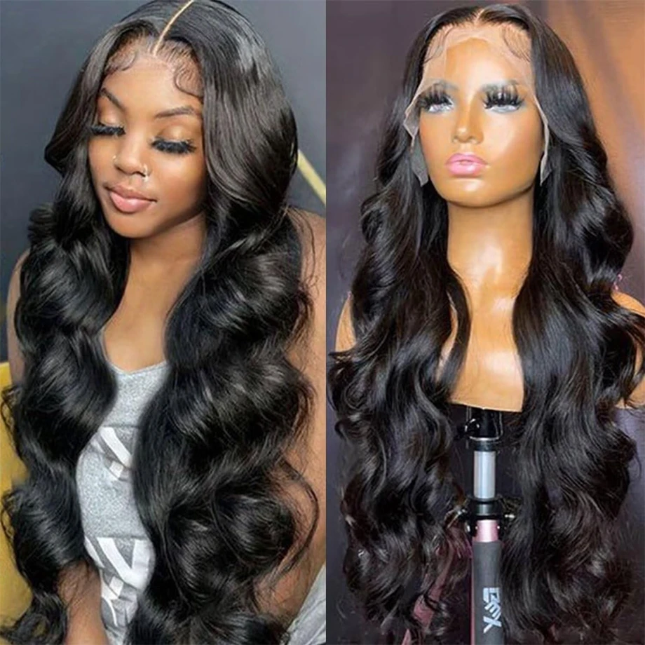 Body Wave Human Hair Lace Frontal Wigs For Women 13x4 13x6 HD Lace Frontal Wig 30 36Inch Transparent Brazilian Body Wave Wig