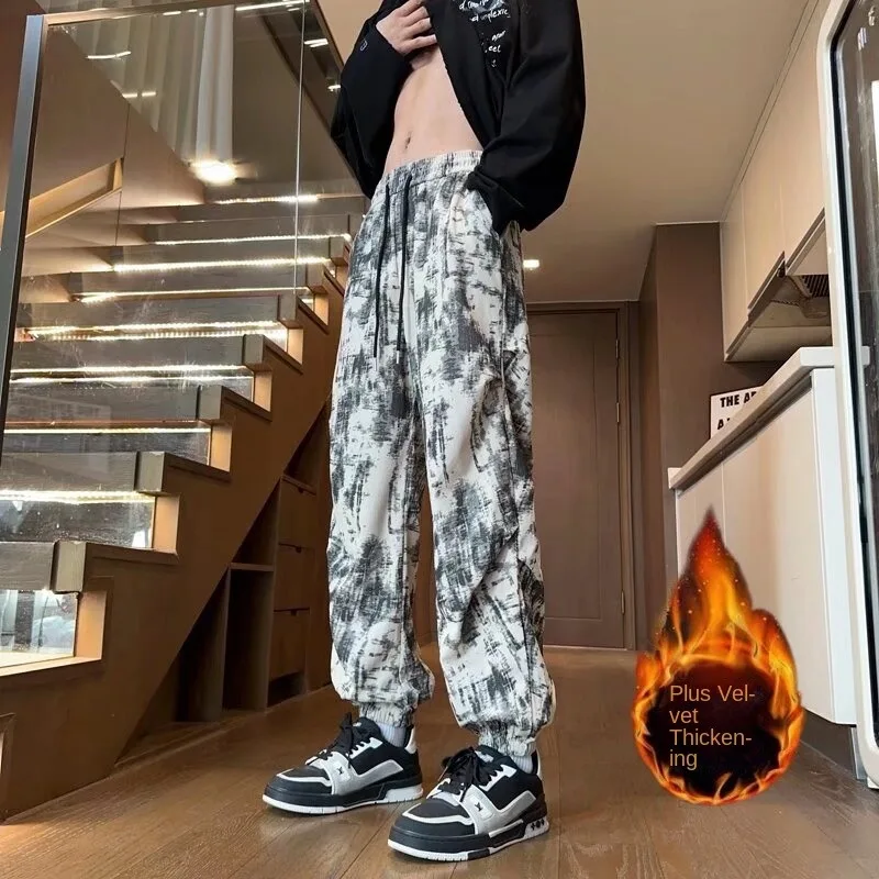 

2025 drooping pants for men's spring, autumn, and winter new styles, loose and versatile, sporty, fashionable, and casual pants