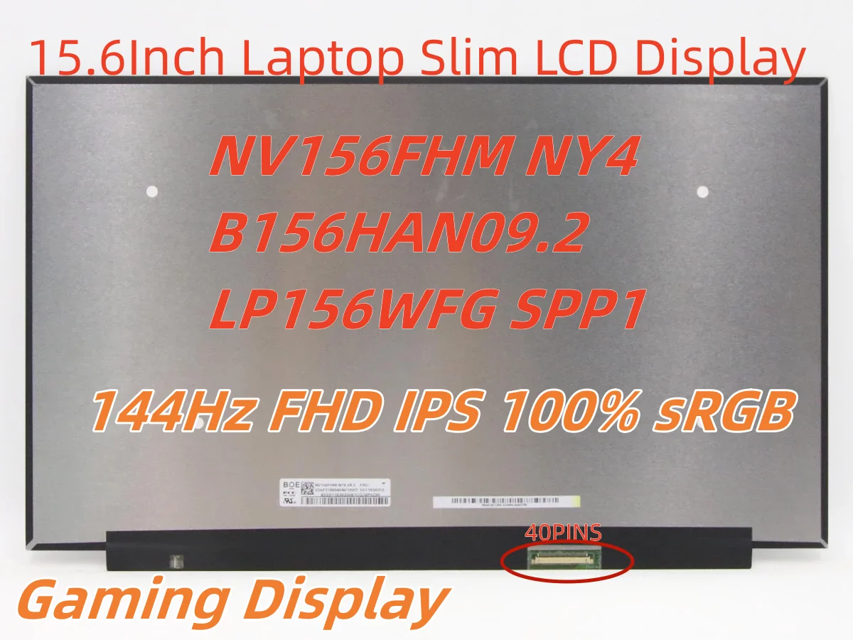 NV156FHM-NY4 B156HAN09.2 LP156WFG SPP1 15.6Inch Laptop 144Hz FHD Slim IPS 100% sRGB Gaming Display For Legion 5P S7 5-15IMH05H