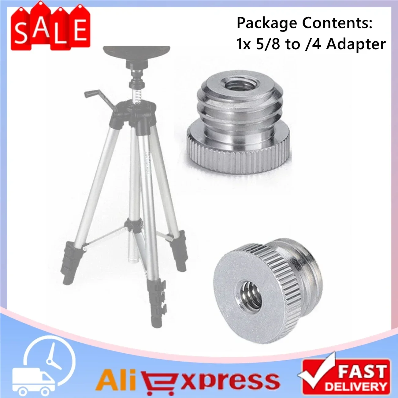 

5/8-inch Male To 1/4-inch Female Mic Stand Adapter Aluminum Alloy For Use With Mic Stand/tripod Stand With 1/4” Thread