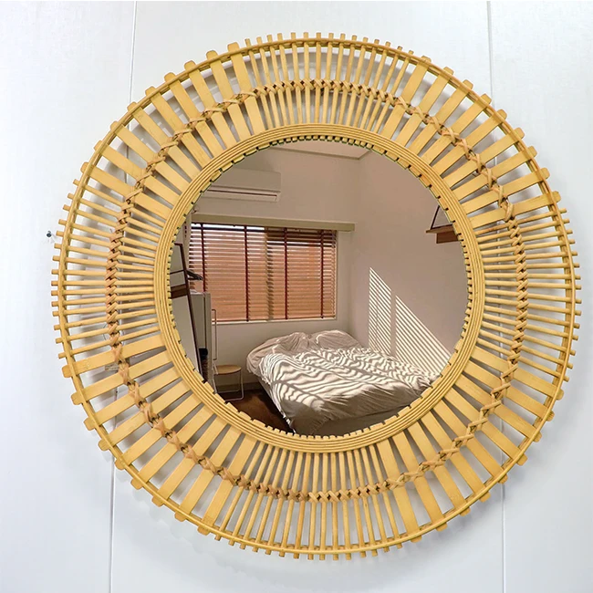 Great details round large decorative wall mirrors classic bamboo wall mirror for home decoration