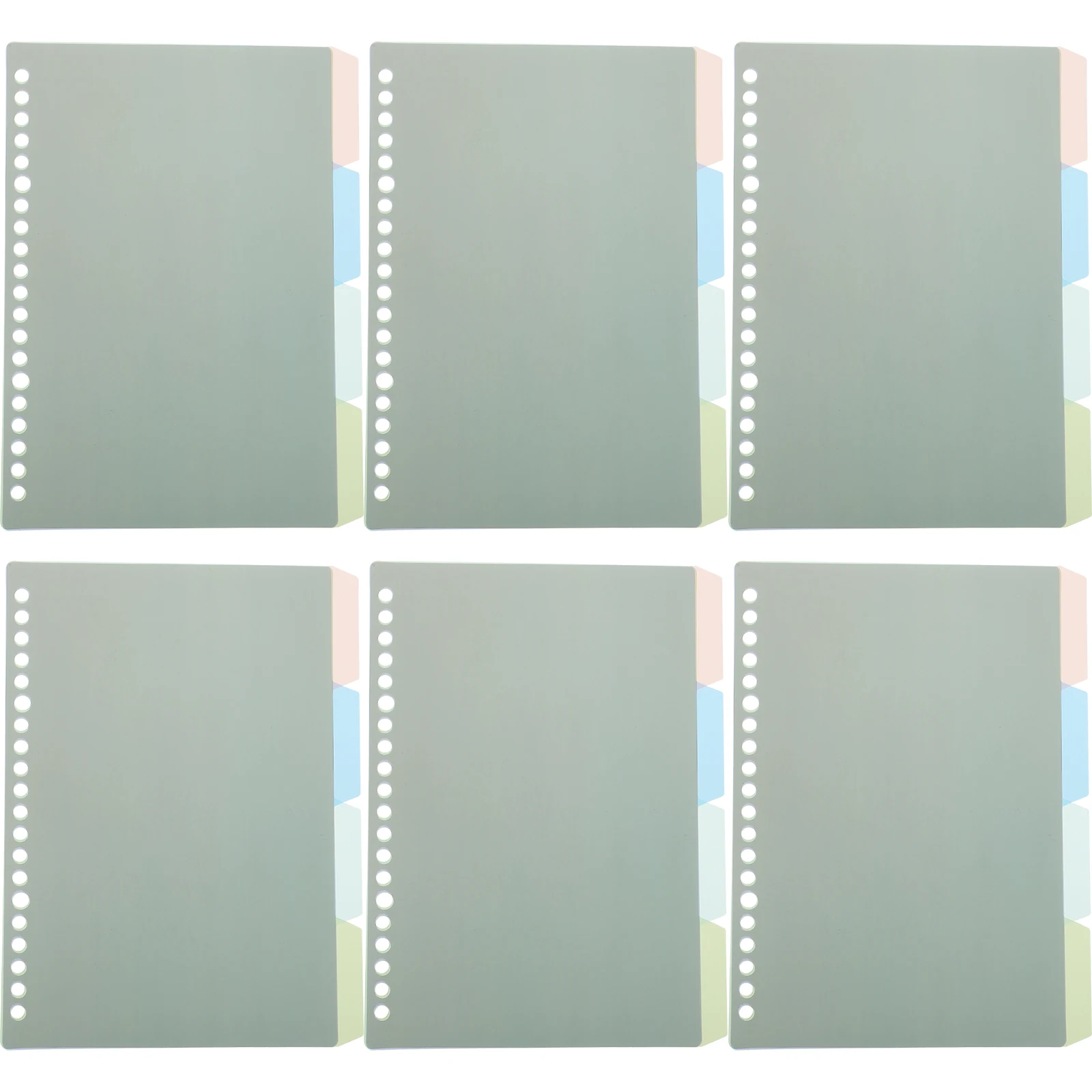 

32pcs Notebook Dividers A5 4 Colors PP Material Detachable Tabs Index Page Markers Loose Leaf Binders Student Supplies
