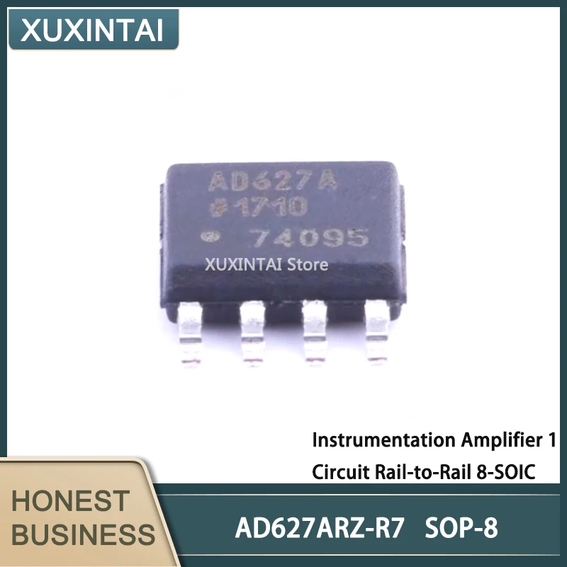 10Pcs/Lot  New Original  AD627ARZ-R7 AD627ARZ  Instrumentation Amplifier 1 Circuit Rail-to-Rail 8-SOIC