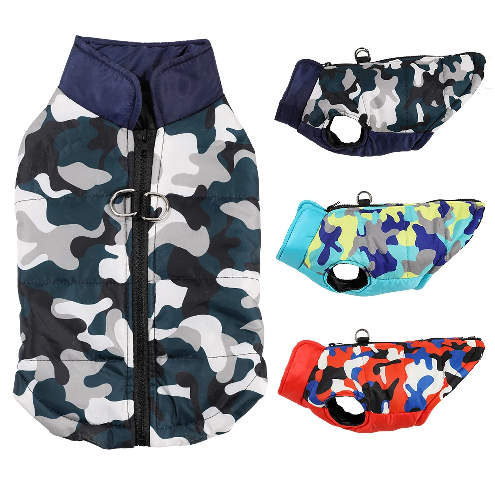 Camouflage Print Haustier Hund Jacke Mantel für kleine Hunde Katzen Herbst Winter Warm Reißverschluss Welpen Kleidung Yorkies Chihuahua Mops Kostüm