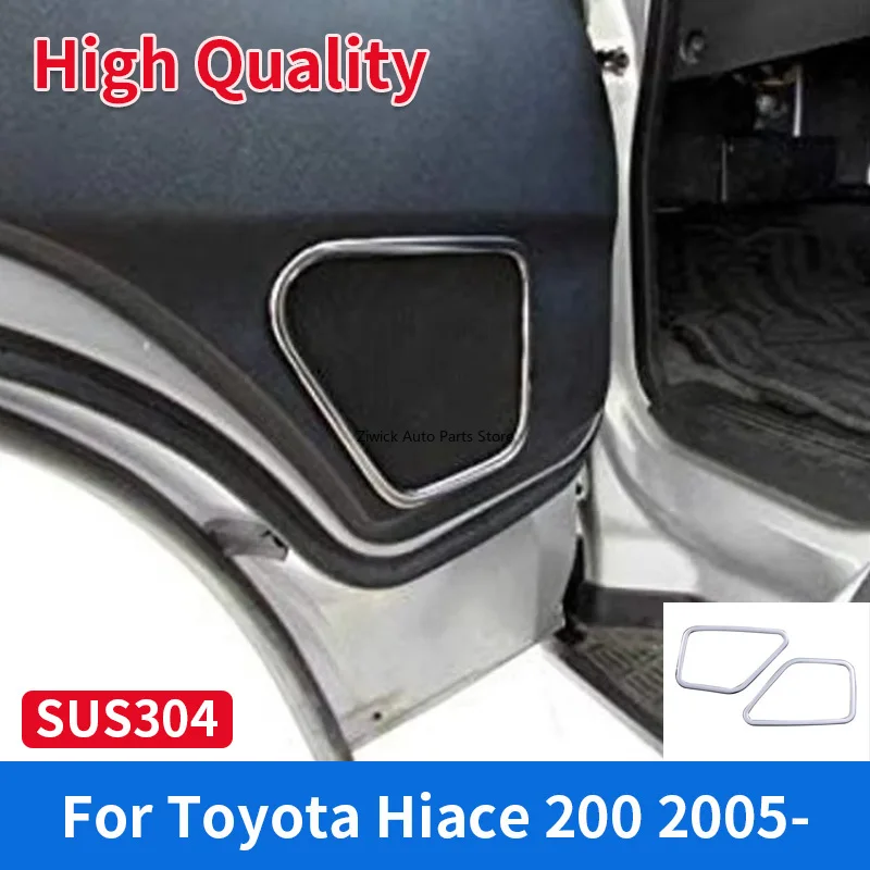 

Car Audio Sound Speaker Cover Panel Door Kit for Toyota Hiace 200 2005+High Quality Stainless Steel Chrome Styling Accessories