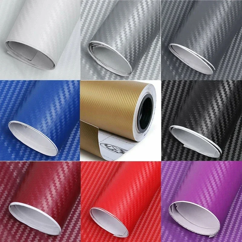 3D Colored Carbon Fiber Sticker Roll Film Wrap Car Motorcycle Universal DIY Styling Vinyl Decal 30cmx127cm