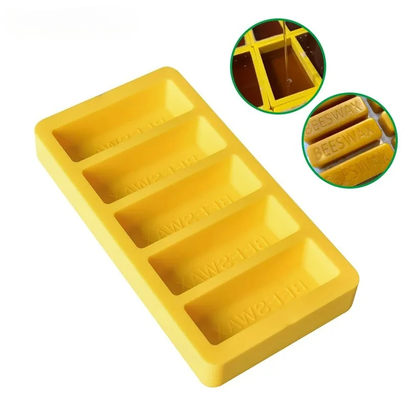 For Cross-border Silicone Beeswax Mold 5-Grid Square Silicone Mold Factory Price Wholesale