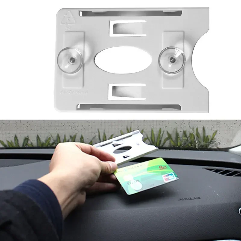 1pcs Car Organization Card Sleeve for Windshield Glass Tag Durable ID IC Card Holder Sucker Card Holder Window Mount Sucker Clip