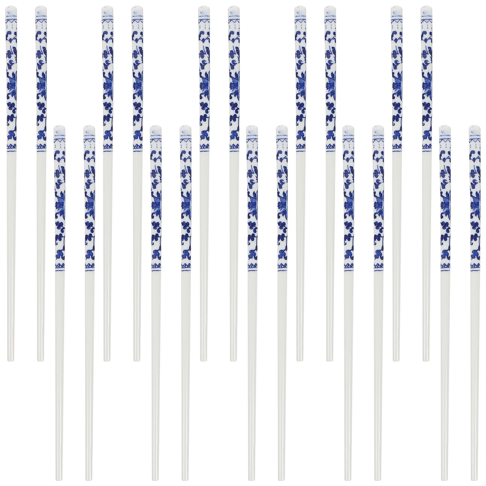 

10Pairs Blue and White Porcelain Chopsticks Ceramic Reusable Long Chinese Style Tableware for Sushi Noodles Rice Bowl