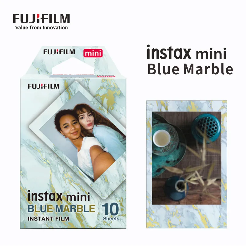 

10-30 Sheets Instax Mini Blue Marble Sheet Frame Film For Fujifillm Instant Mini 12 11 9 8 7s Camera For SP-1/2 Printer, Link