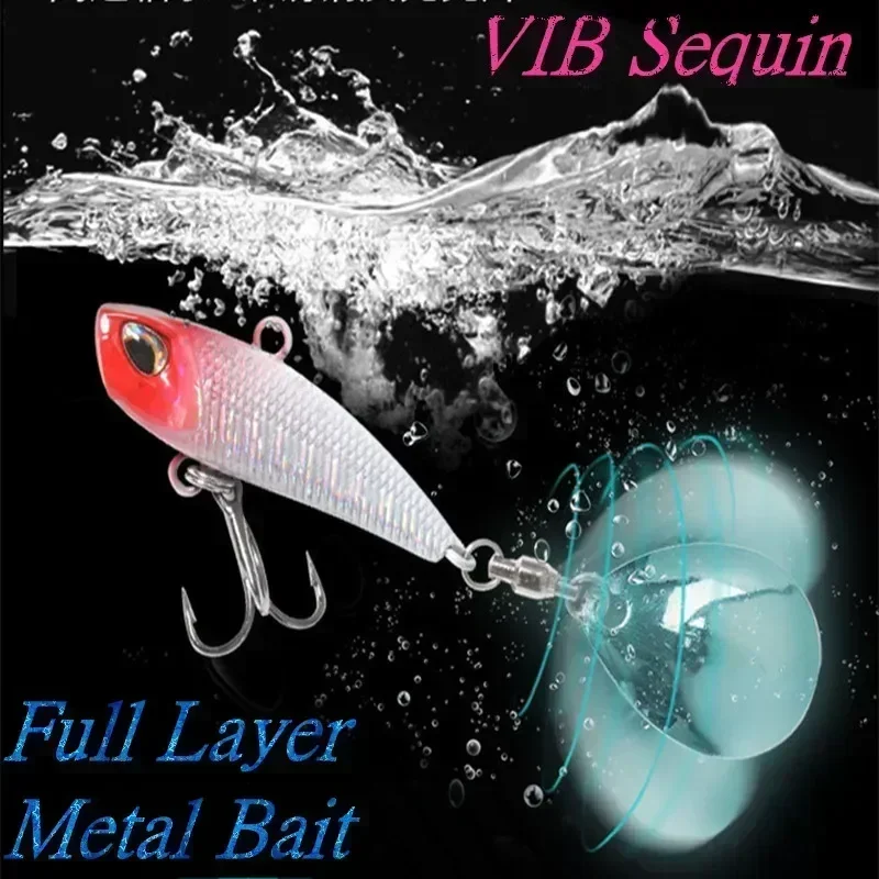 Metal VIB Spinner Bait Japan Original Wobbler Trolling Bait  Fishing Lure Rotating Tail Vibration Sequins Predator for Pike Bass