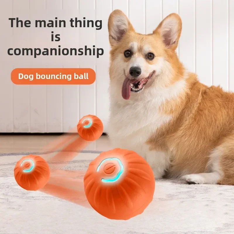Smart Interactive Dog Ball Toys, Bouncing Rolling Gravity Ball for Pet Training, Plush Chew Toys for Puppy Small Large Dogs,