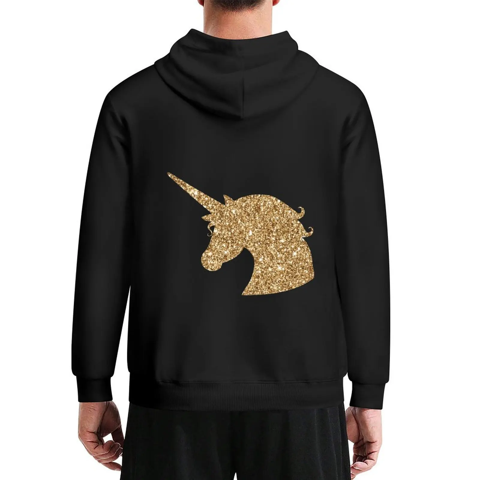 

The magical unicorn in gold Hoodie men's clothing men's clothes graphic t shirts men korean clothes graphic hoodie