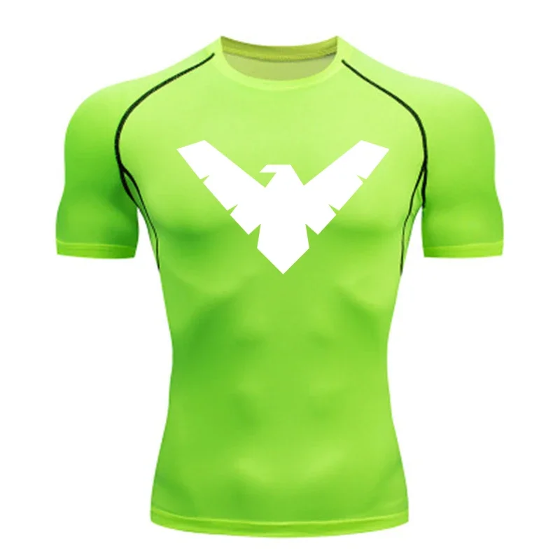 Summer Short Sleeve Compression Shirt Men Sports Top Running T Shirt Quick Dry Gym Workout Clothing Sun Protection Long Sleeve view 2