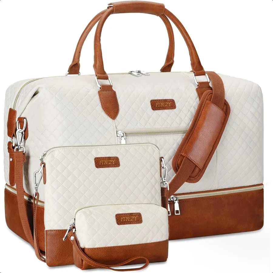 

Weekender Bag for Women Travel Duffel Bag Carry On Overnight Bag with Shoe Compartment Large Nylon Travel Weekend Tote Bag