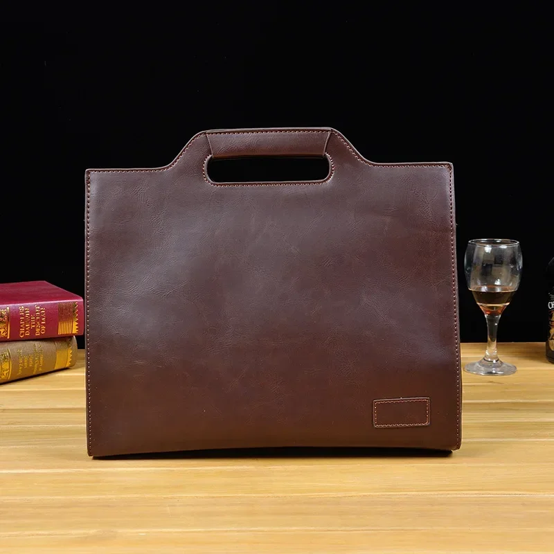 Sac à Main de Luxe en Cuir PU pour Homme, Sacoche de Bureau de Grande Capacité, Fourre-Tout Décontracté