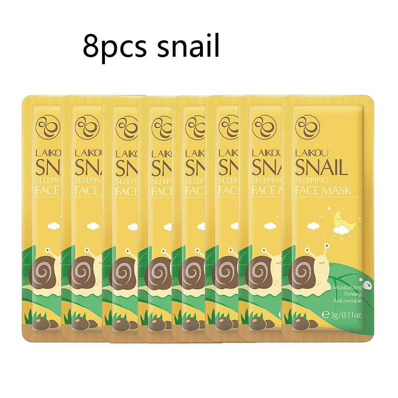 8pcs LAIKOU Moisturizing Facial Mask Hydrating Sleeping Face Sheet Masks Face Mask Beauty Korean Skin Care Products