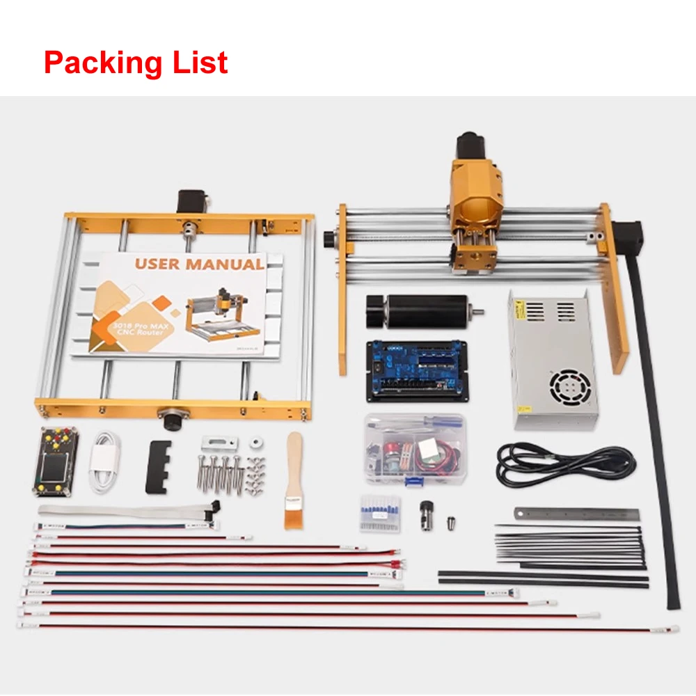 Imagem -04 - Mini Cnc Router 3018 Pro com Quadro de Alumínio Kit de Atualização Nema17 Stepper Motor Interruptor de Limite do Eixo Controle Offline 500w 3018 Plus