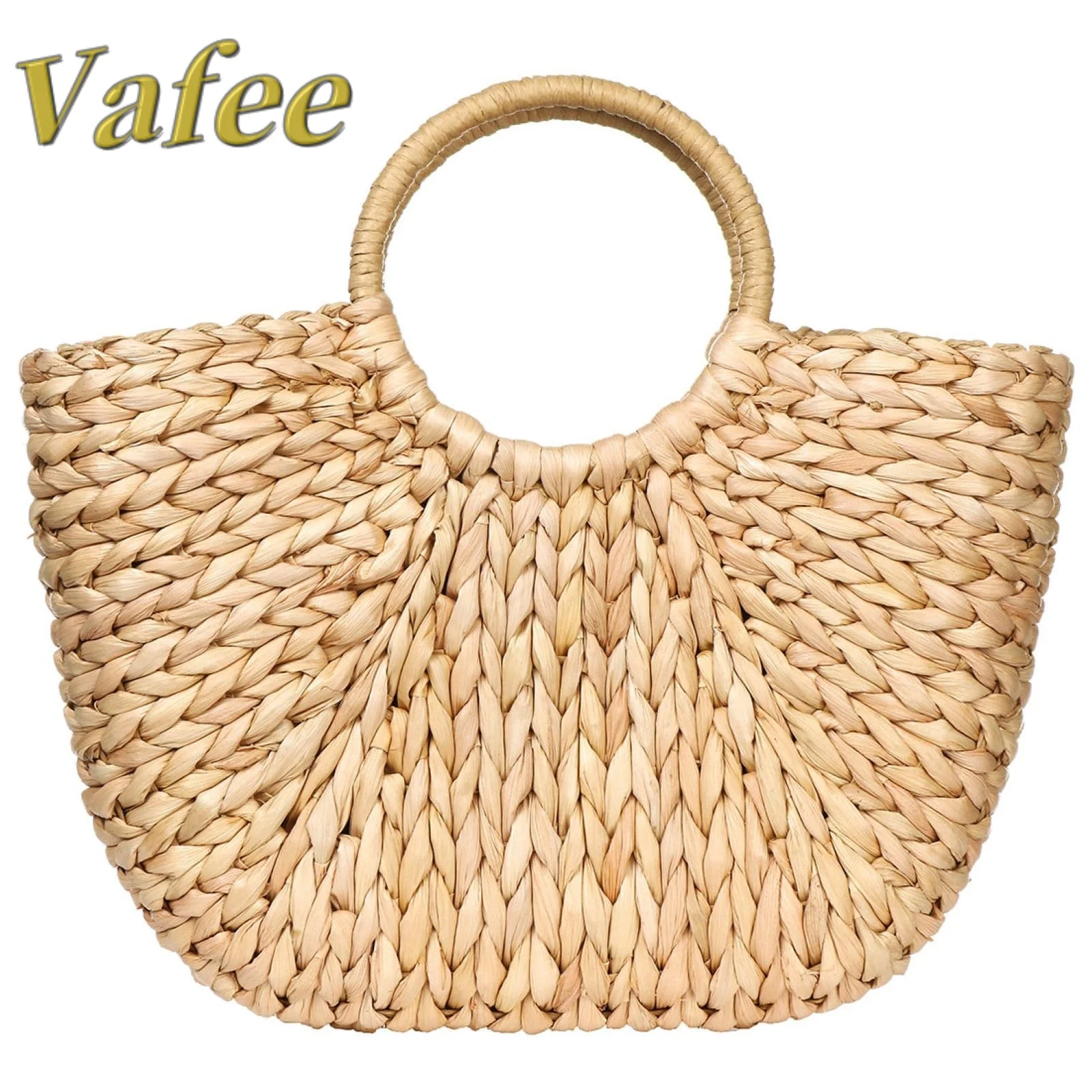 Summer Rattan Bag for Women Straw Hand-woven Top-handle Handbag Beach Sea Straw Rattan Tote Clutch Bags