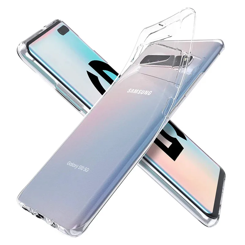 Coque de téléphone transparente en Silicone, étui arrière fin et Transparent en TPU souple pour Samsung Galaxy S10 5G E S10E Plus Lite S105G S10Plus