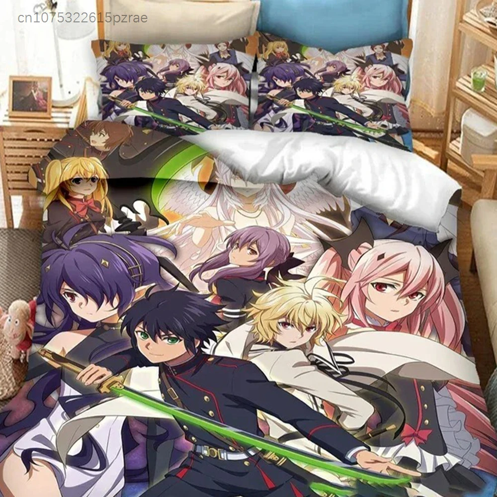 Anime Seraph Of The End Bedding Set 3D Printed Suitable For Bedroom Duvet Cover Set With Pillowcases Kids Home Textile