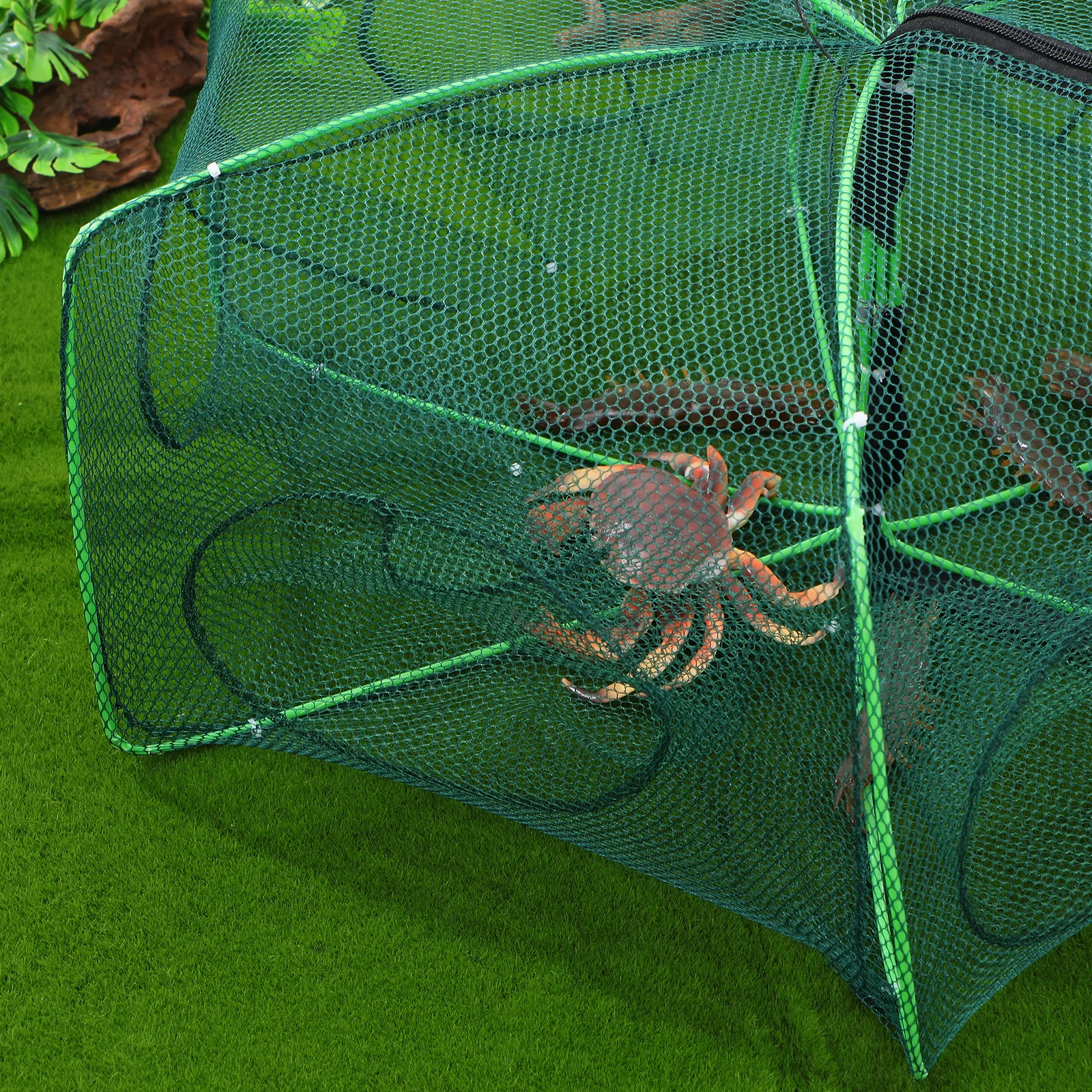 

Foldable Fishing Net Lightweight Portable Nylon Crab Basket Trap For Freshwater Lakes Rivers Shrimp Lobster Crawfish Catching