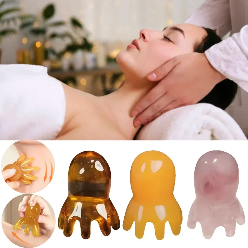 

Resin Octopus Massage Comb Head Meridian Scraping Scalp Massage Brush Acupuncture SPA Gua Sha Massage Comb Fatigue Relief Massag