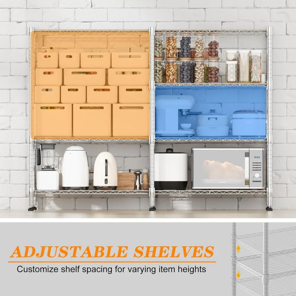 أرفف تخزين معدنية قابلة للتعديل من 4 طبقات شديدة التحمل للمرآب والمخزن وغرف المرافق