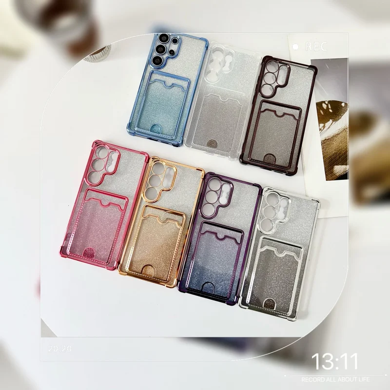 

Luxury Electroplated S25ULTRATransparent silicone phone caseA55Full-coverage anti-drop soft shell protective case