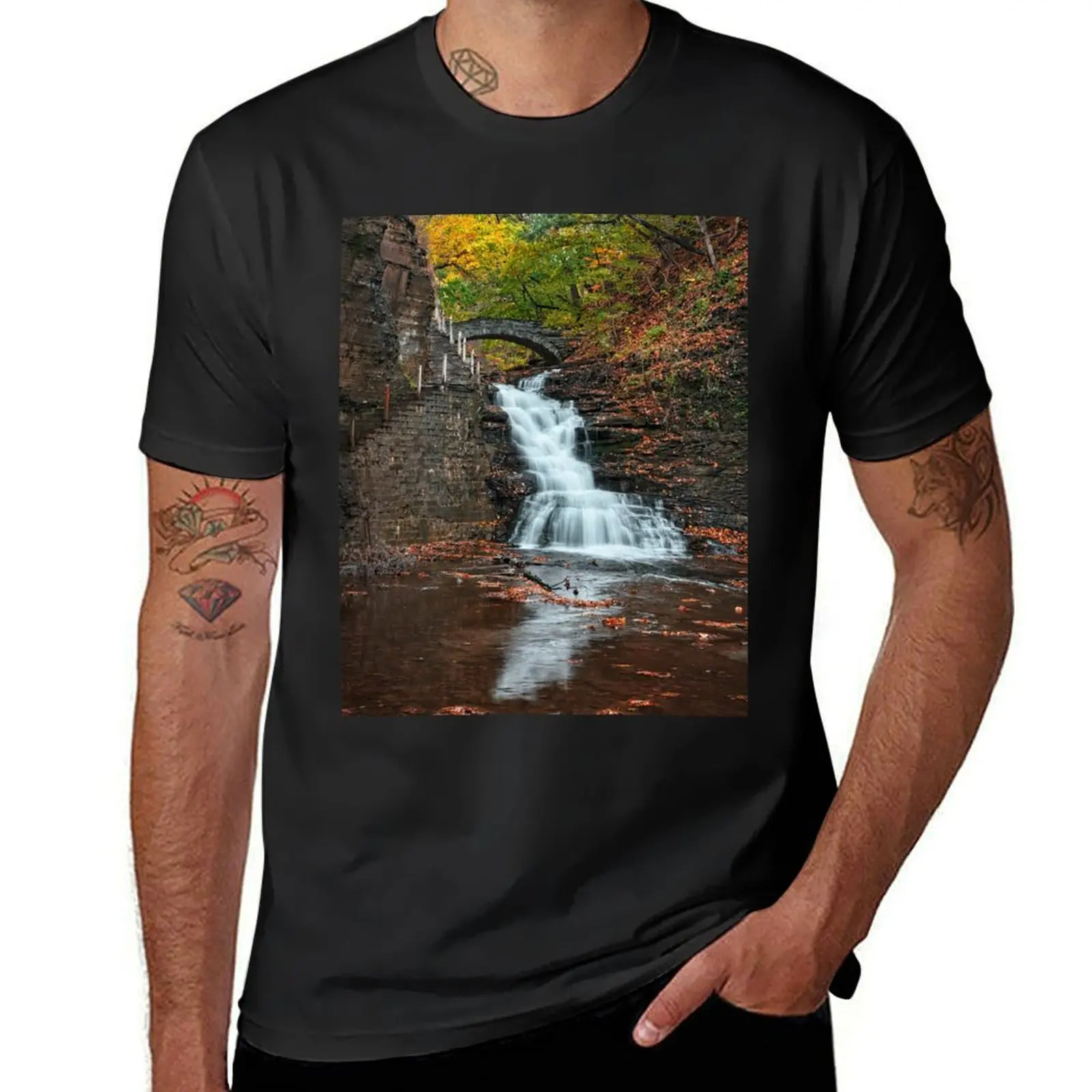 Watkins Glen Arched Bridge T-Shirt sublime oversized customizeds plain white t shirts men