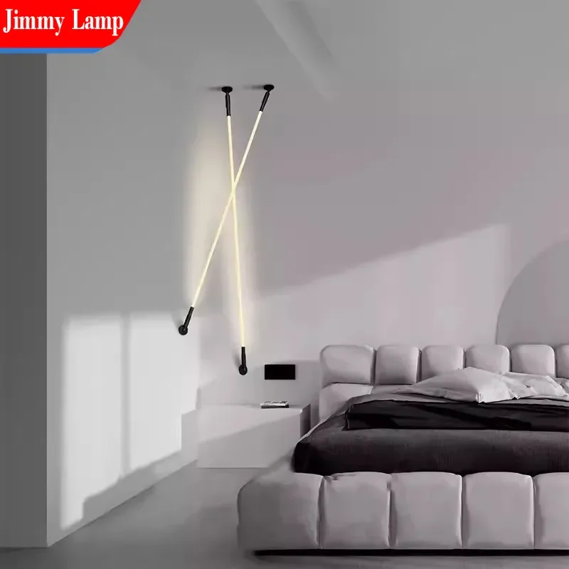 مصابيح الإضاءة الخطي الأنيقة المعاصرة الفنية البسيطة لغرفة النوم اللوح الأمامي خط واحد LED مصباح غرفة المعيشة المبتكرة